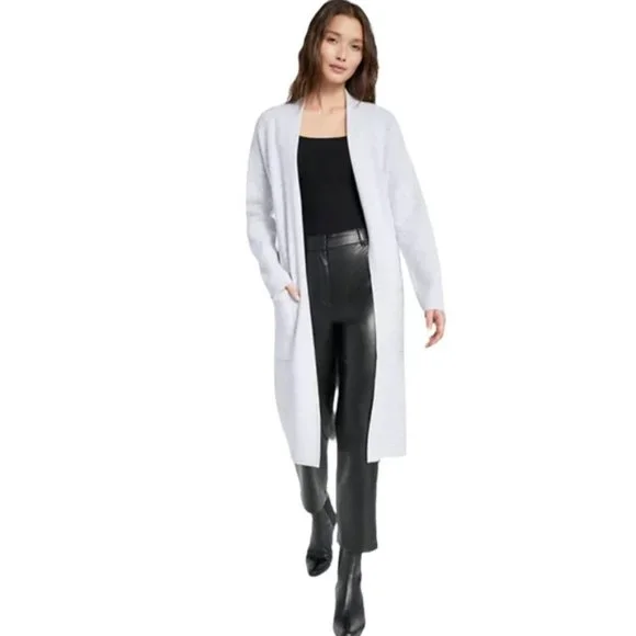Babaton Ariztia Ty Long Cardigan Light Cool Grey No Belt Medium Women s